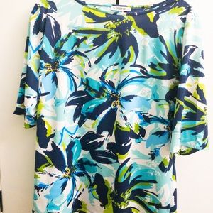 XL Cindy Oh Tropical floral print top.